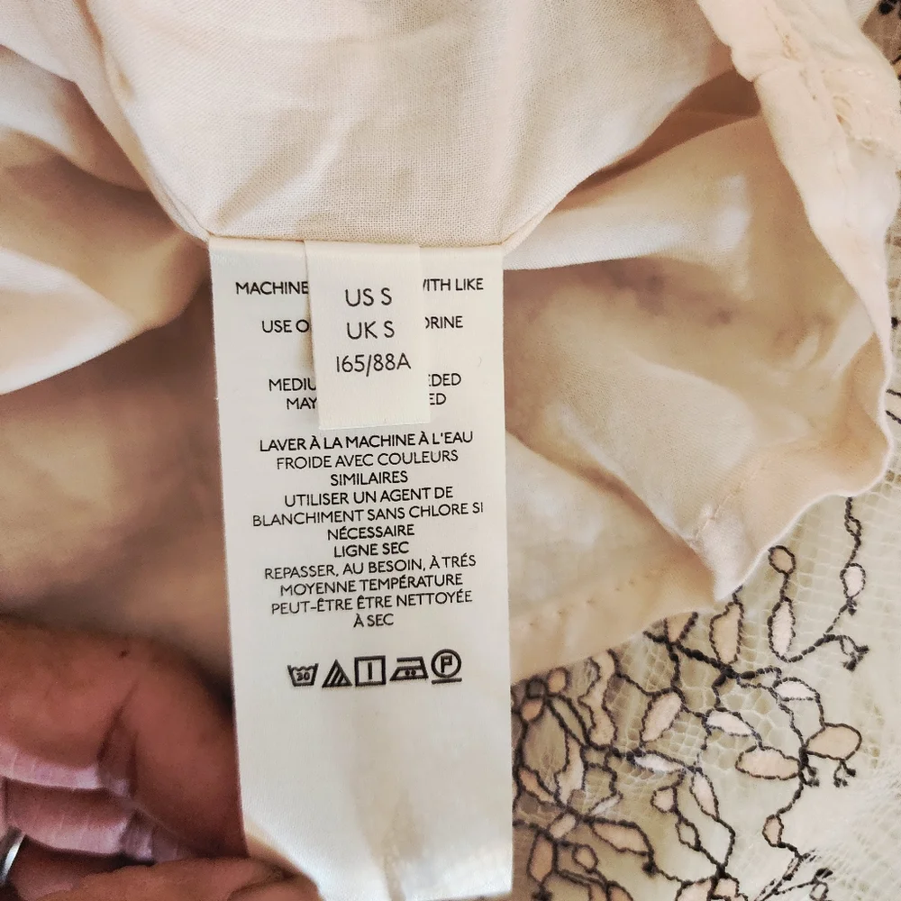 Free People Heavenly champagne toast black lace overlay dress size Small NWT - Picture 7 of 16